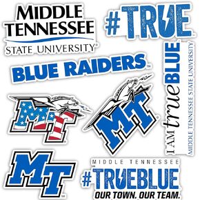 Desert Cactus Middle Tennessee State University Sticker Blue Raiders MTSU Stickers Vinyl Decals Laptop Water Bottle Car Scrapbook T2 (Type 2)