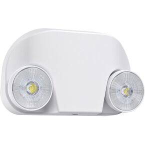 Led Emergency Light with Remote Capable, Adjustable LED Lamp Heads Exit Lighting, Backup Battery White Emergency Lights, 120V-277V Dual Voltage, UL Certified (1 Pack)