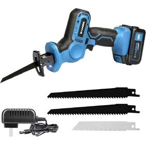 Reciprocating Saw, 20V Cordless Reciprocating Saw with 4.0Ah Battery, Tool-Free Blade Change, 3Pcs Blades for Wood, Soft Metal, PVC Pipe Cutting