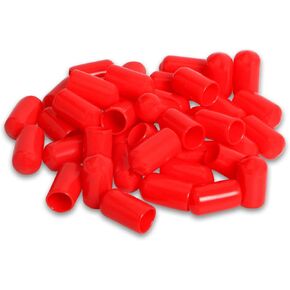 20PCS ID16mm(5/8") Black PVC Rubber End Caps, Vinyl Flexible End Caps, Round Pipe End Caps, Bolt Thread Protector Safety Caps