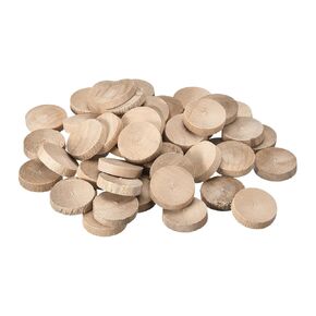 uxcell 100Pcs Flat Head Wood Plugs, 1-3/8 Inch Wooden Button Screw Plug Wood Plugs Screw Hole Covers for Furniture Tables Chairs
