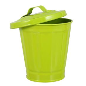 Stainless Steel Trash Cans with Lids, Desktop Waster Basket Outdoor Dog Poop Garbage Can Farmhouse Retro Metal Waste Bin for Bathroom Bedroom Garden Yard