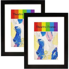 8 Pack, Black Theatre Frame, Theatre Bill Frame, Holds 5.5x8.5-inch Media, Wall or Tabletop Display (8 Pack Black Frame)