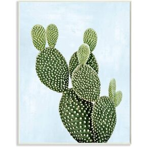 Stupell Industries Unique Desert Cactus Plant Prickly Pear Blue Green, Designed by Mia Jensen Wall Art, 11x14