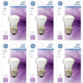 (case of 6) GE 64549 Soft White R16, 40-Watt, 225 Lumen, Medium Base (E-26) Dimmable Incandescent Light Bulb