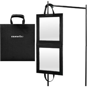 Fanwoli Hanging Mirror for Dance Bag with Garment Rack | Full-Body | Foldable & Portable | HD Reflection No Deformation