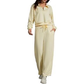 Taurus Womens 2 Piece Sweatsuits Set Long Sleeve Half Zip Pullover Sweatshirt Set Sweatpants Fall Outfits Tracksuit