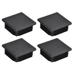 uxcell 4Pcs 32x32mm(1.25inch) Plastic Tubing Plug Square Post End Caps for Handrail Stair Newel Guardrail Tube Black