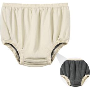 Waterproof Underwear for Adults Cloth Diaper Cover Plastic Pants for Incontinence Diarrhea Protection with High Absorbency Layer (White, M)