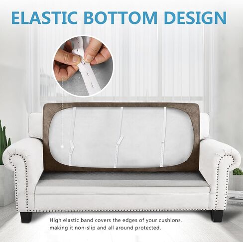 Leather Look Couch Cushion Covers Sofa Seat Slipcovers Sets Couches Furniture Protector for Sectional Armchair Loveseat Pets Kids Stretch Spandex Fabric (1 Cushion Sofa, Brown-01) in Kuwait