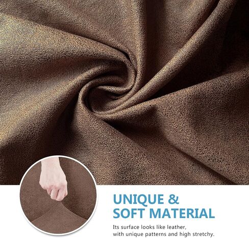 Leather Look Couch Cushion Covers Sofa Seat Slipcovers Sets Couches Furniture Protector for Sectional Armchair Loveseat Pets Kids Stretch Spandex Fabric (1 Cushion Sofa, Brown-01) in Kuwait