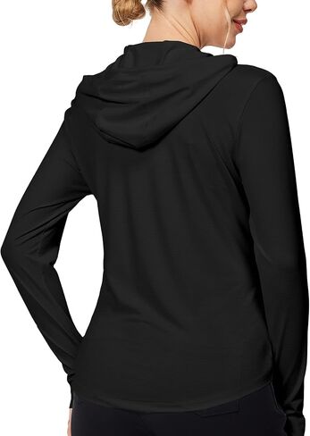 Casei Womens UPF50+ Sun Protection Hoodie Lightweight Hiking Shirts Long Sleeve for Running Fishing with 2 Zipper Pockets in Saudi Arabia