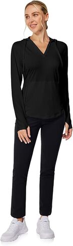 Casei Womens UPF50+ Sun Protection Hoodie Lightweight Hiking Shirts Long Sleeve for Running Fishing with 2 Zipper Pockets in Saudi Arabia