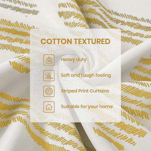 Melodieux Blackout Boho Curtains for Bedroom 84 Inch Length 2 Panels Set Sage Green on Beige Striped Pattern Cotton Curtains Grommet Room Darkening Curtains for Living Room Thermal Insulated in Kuwait