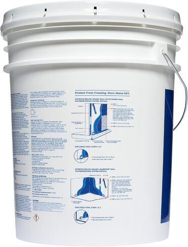 مختبرات أبحاث أميس BMX5RG Blue MAX مقاومة للماء، الاستخدام المنتظم في مانع تسرب الخرسانة الداخلي والخارجي تحت الدرجة والمزيد. مطاط سائل، 5 جالون (عبوة من قطعة واحدة)، 640 أونصة سائلة in Kuwait