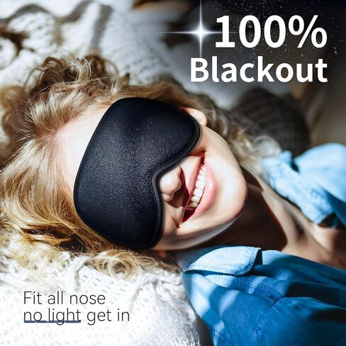 3D Contoured Sleeping Mask - Blackout Sleep Mask for Lash Extension, Eye Mask for Sleeping, No Eye Pressure Blindfolds, Star Design Eye Mask for Women, Men, Night, Trvel, Meditation in Kuwait