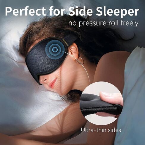 3D Contoured Sleeping Mask - Blackout Sleep Mask for Lash Extension, Eye Mask for Sleeping, No Eye Pressure Blindfolds, Star Design Eye Mask for Women, Men, Night, Trvel, Meditation in Kuwait