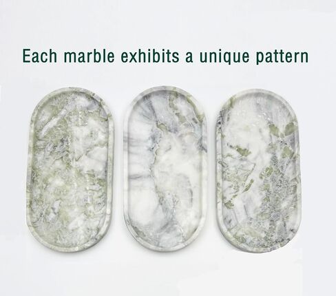Oval Real Marble Tray Natural Stone Tray Vanity Tray Counter Top Tray for Space Organizing/Storage/Display/Home Decoration in Foyer/Living Room/Kitchen/Bedroom/Bathroom/Washroom in Saudi Arabia