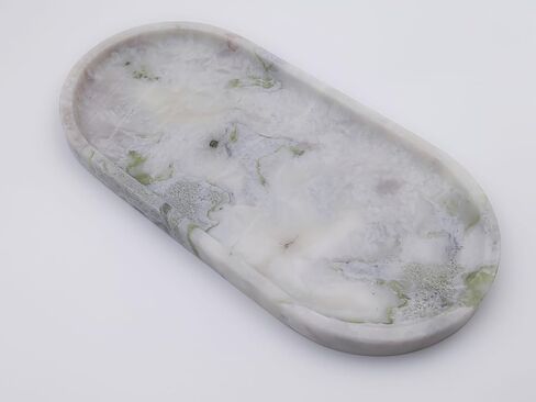 Oval Real Marble Tray Natural Stone Tray Vanity Tray Counter Top Tray for Space Organizing/Storage/Display/Home Decoration in Foyer/Living Room/Kitchen/Bedroom/Bathroom/Washroom in Saudi Arabia