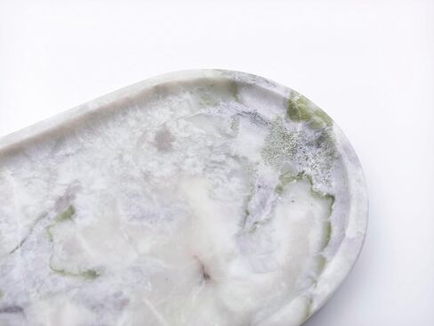 Oval Real Marble Tray Natural Stone Tray Vanity Tray Counter Top Tray for Space Organizing/Storage/Display/Home Decoration in Foyer/Living Room/Kitchen/Bedroom/Bathroom/Washroom in Saudi Arabia