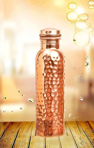 Ayurvedic Drinking Copper Water Bottle for Sports, Travel, Yoga & Everyday Use, Water Bottle for Gym, Office, Hiking, Outdoor Capacity 32 Oz (Design 2, 32 Oz) in Saudi Arabia