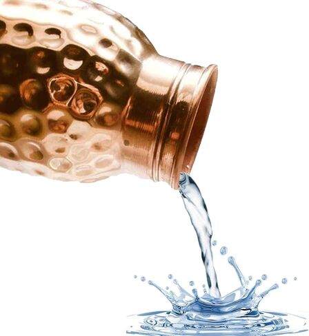 Ayurvedic Drinking Copper Water Bottle for Sports, Travel, Yoga & Everyday Use, Water Bottle for Gym, Office, Hiking, Outdoor Capacity 32 Oz (Design 2, 32 Oz) in Saudi Arabia