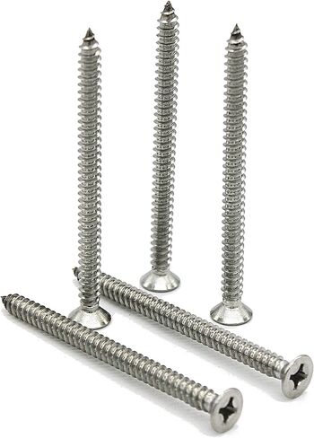 رقم 6 (3.5 مم) × 1.1/2 بوصة (38 مم) براغي غاطسة ذاتية التنصت من فيليبس AB (DIN 7982C H) - (100 قطعة) - A2 من الفولاذ المقاوم للصدأ in Kuwait