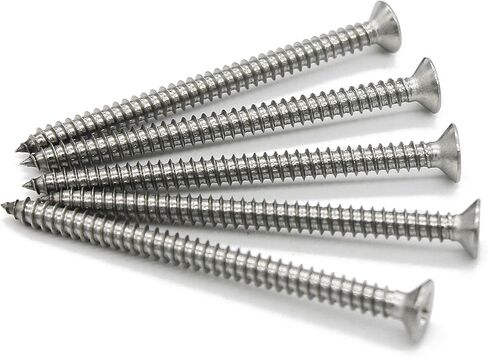 رقم 6 (3.5 مم) × 1.1/2 بوصة (38 مم) براغي غاطسة ذاتية التنصت من فيليبس AB (DIN 7982C H) - (100 قطعة) - A2 من الفولاذ المقاوم للصدأ in Kuwait