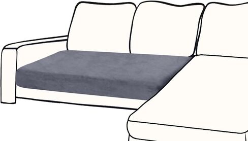 Couch Cover 1 Piece Love Seat Cover Velvet Sectional Couch Cushion Cover Separated L Shaped Sofa Slipcover Furniture Protector for Dogs Pets (LoveSeat or Sofa 2-Seater, Dark Grey) in Kuwait