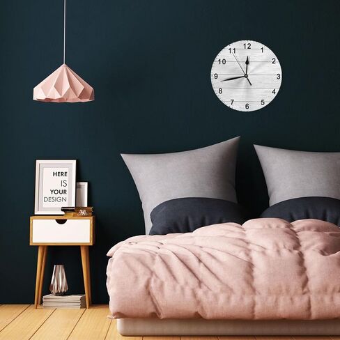 Personalized Wall Clock Photo Round Silent Clocks Custom Logo Picture 9.84 Inch Wood Style for Living Room Bedroom Decor DIY Battery Operated Non Ticking in Saudi Arabia