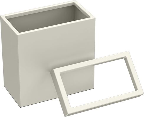 Gatco 1916, Modern Rectangle Waste Basket, Chrome / 11.25" H Open Top Stainless Steel Trash Can with Removable Lid, 12 Liter Capacity in Saudi Arabia