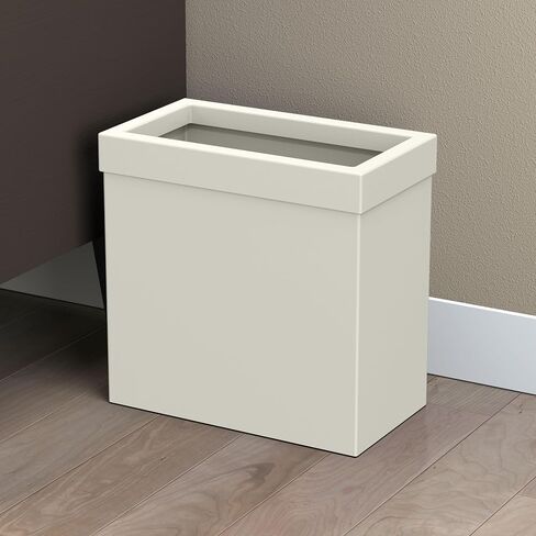 Gatco 1916, Modern Rectangle Waste Basket, Chrome / 11.25" H Open Top Stainless Steel Trash Can with Removable Lid, 12 Liter Capacity in Saudi Arabia
