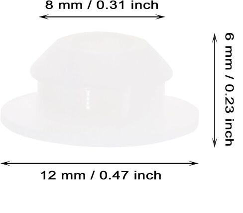 ONLYKXY 10 Pcs Clear Silicone Round Snap in Type Locking Furniture Hole Plugs Button Protective Cover Cap Head,Universal Wide Brim (5mm/0.19inch) in Saudi Arabia
