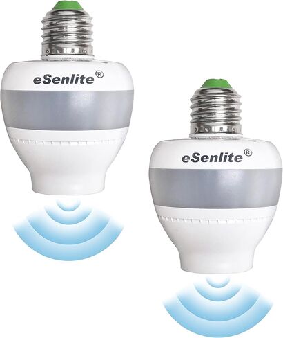 Motion Sensor Retrofit Light Socket, Radar Motion Screw LED CFL Incandescent Bulb Adapter Socket, Smart Dusk to Dawn Dimmable Control (2 Units) in Saudi Arabia