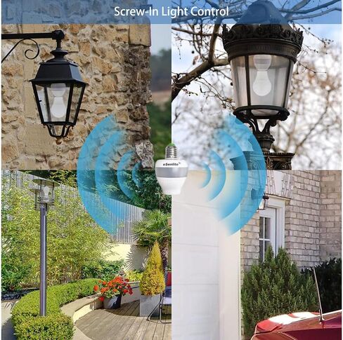 Motion Sensor Retrofit Light Socket, Radar Motion Screw LED CFL Incandescent Bulb Adapter Socket, Smart Dusk to Dawn Dimmable Control (2 Units) in Saudi Arabia