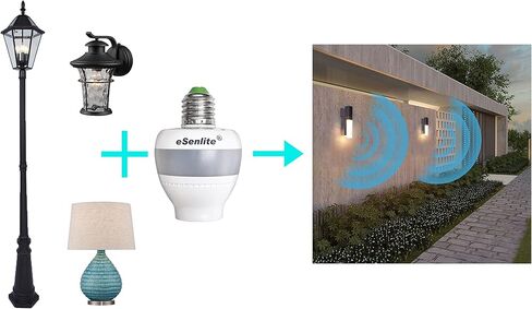 Motion Sensor Retrofit Light Socket, Radar Motion Screw LED CFL Incandescent Bulb Adapter Socket, Smart Dusk to Dawn Dimmable Control (2 Units) in Saudi Arabia