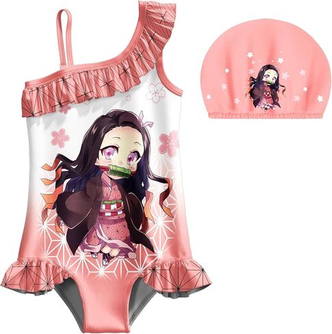 ملابس سباحة للفتيات Nezuko Tankini Anime ملابس سباحة بيكيني بدلة سباحة للشاطئ in Kuwait
