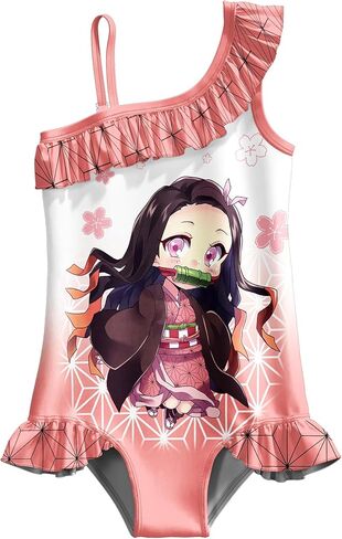 ملابس سباحة للفتيات Nezuko Tankini Anime ملابس سباحة بيكيني بدلة سباحة للشاطئ in Kuwait