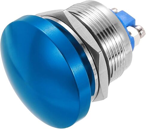MECCANIXITY 2PCS 3A 16MM 5/8" Momentary Mushroom Head Push Button Switch 12V 24V 120V 250V AC Gold 1NO Waterproof IP65 SPST Domed Round 2 Screw Foot Button Switch in Saudi Arabia
