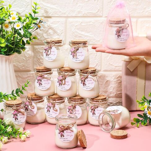 20 Pcs Baby Shower Candle Favors Bulk Lavender Scented Jars Candle Bear Rustic Glass Candle Baby Shower Gifts for Baby Shower Boy Girl Guests Gender Reveal Party Supply Return Gifts in Saudi Arabia