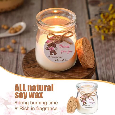 20 Pcs Baby Shower Candle Favors Bulk Lavender Scented Jars Candle Bear Rustic Glass Candle Baby Shower Gifts for Baby Shower Boy Girl Guests Gender Reveal Party Supply Return Gifts in Saudi Arabia