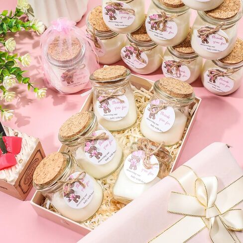 20 Pcs Baby Shower Candle Favors Bulk Lavender Scented Jars Candle Bear Rustic Glass Candle Baby Shower Gifts for Baby Shower Boy Girl Guests Gender Reveal Party Supply Return Gifts in Saudi Arabia