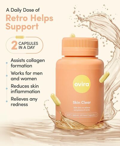 Skin Clear with ZINCBRIGHT - 60 Capsules for Clear and Glowing Skin | Rosacea & Hormonal Acne Treatment | Support Collagen Production | Acne Supplements for Women & Men in Saudi Arabia