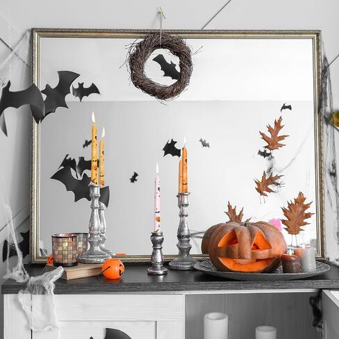 Whaline 8Pcs Halloween Taper Candles 10 Inch Orange Pink Ghost Pumpkin Decorative Candles Long Unscented Candle Sticks for Trick or Treat Party Home Table Decor in Saudi Arabia