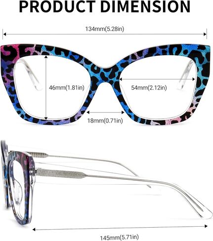 VOOGLAM Square Non Prescription Blue Light Glasses for Women Anti UV Eyestrain Computer Office TV Eyewear Haidera in Saudi Arabia