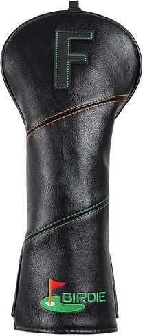 Golf Green Birdie Black Head Covers for Driver & Fairway Woods Hybrids Premium Leather Headcovers in Saudi Arabia