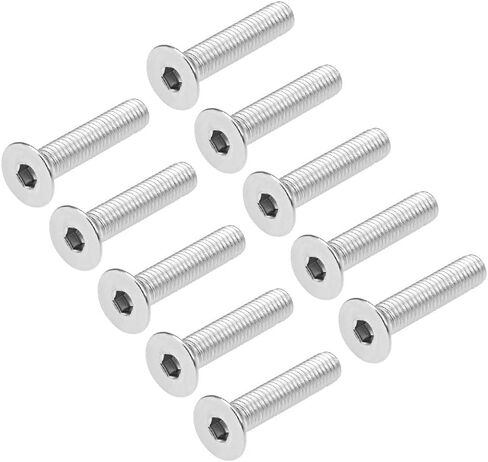 uxcell M8x35mm Flat Head Machine Screws Inner Hex Screw 304 Stainless Steel Fasteners Bolts 10Pcs in Saudi Arabia