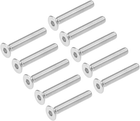 uxcell M8x35mm Flat Head Machine Screws Inner Hex Screw 304 Stainless Steel Fasteners Bolts 10Pcs in Saudi Arabia