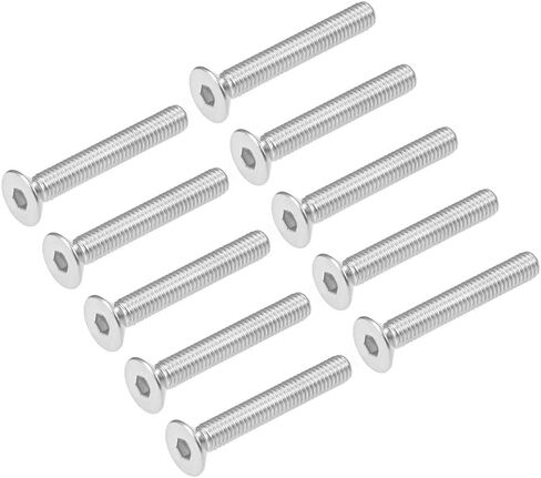 uxcell M8x35mm Flat Head Machine Screws Inner Hex Screw 304 Stainless Steel Fasteners Bolts 10Pcs in Saudi Arabia