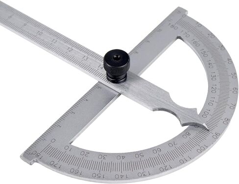 T Tulead النجارة المنقلة الصلب زاوية المنقلة حرفي حاكم أداة الآلات 180 درجة مهندس قياس أداة 8 سنتيمتر ، 12 سنتيمتر in Kuwait